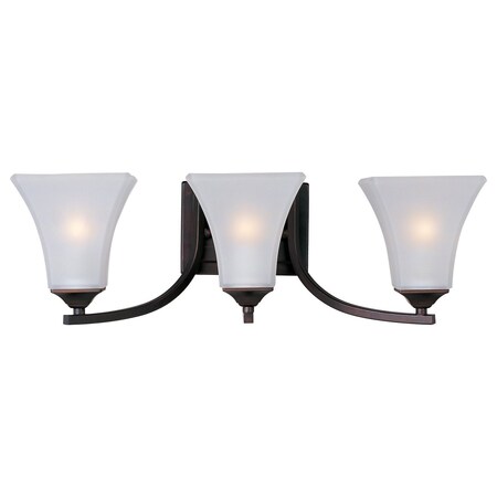 Maxim Three Light Oil Rubbed Bronze Frosted Glass Vanity 20100FTOI